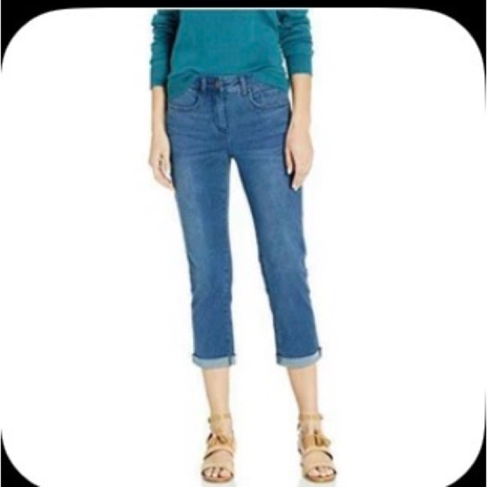 NYDJ Skinny High Waist Rolled Cuff Capri Jeans Chloe Lift Tuck Size 12 - Picture 3 of 14